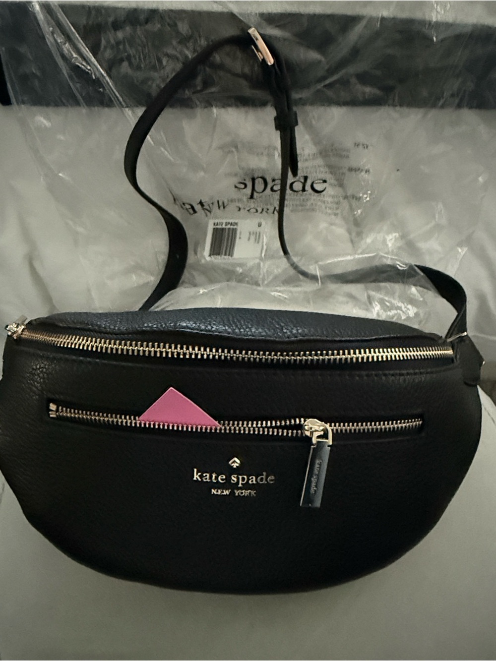 kate spade Black Leather Crossbody Belt Bag with Gold Hardware - Picture 2 of 14